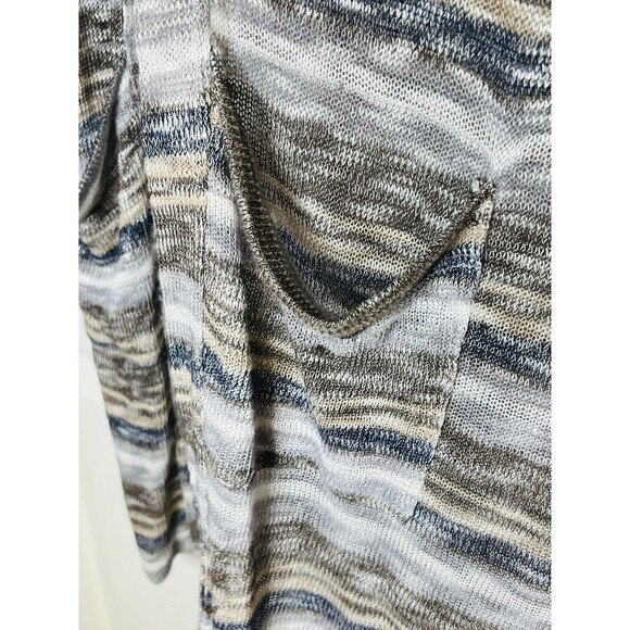 Ecote Open Front Long Draping Fair Isle Cardigan Size M Long Sleeve Pockets - Picture 4 of 8